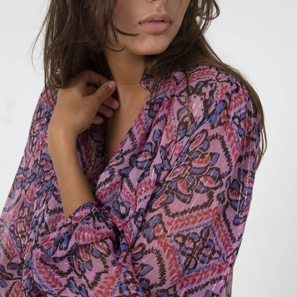 Charlie Joe Lurex top pinkish-purple NWOT M - Picture 2 of 2